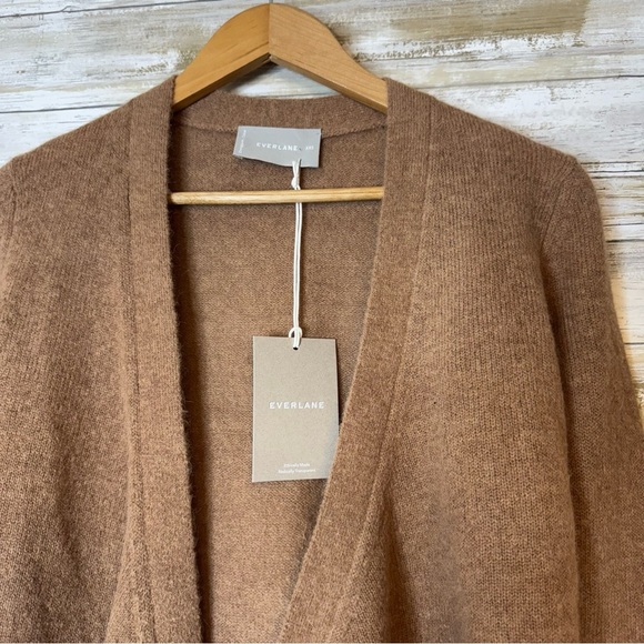 NWT Everlane Wrap Brown Alpaca Wool Sweater Women’s size XXS - Picture 4 of 6